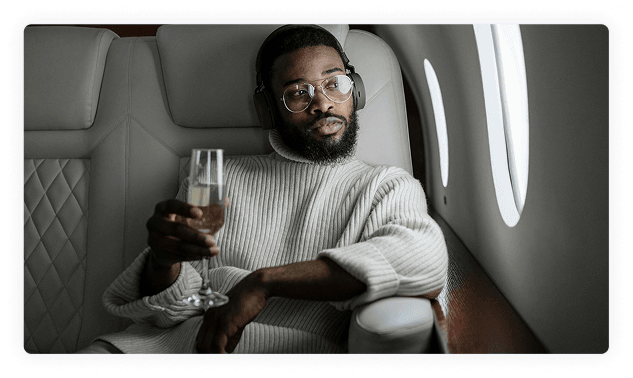 Passenger in private jet